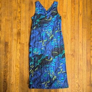 Vintage 90's Floral Pattern Maxi Flowy Summer Dress